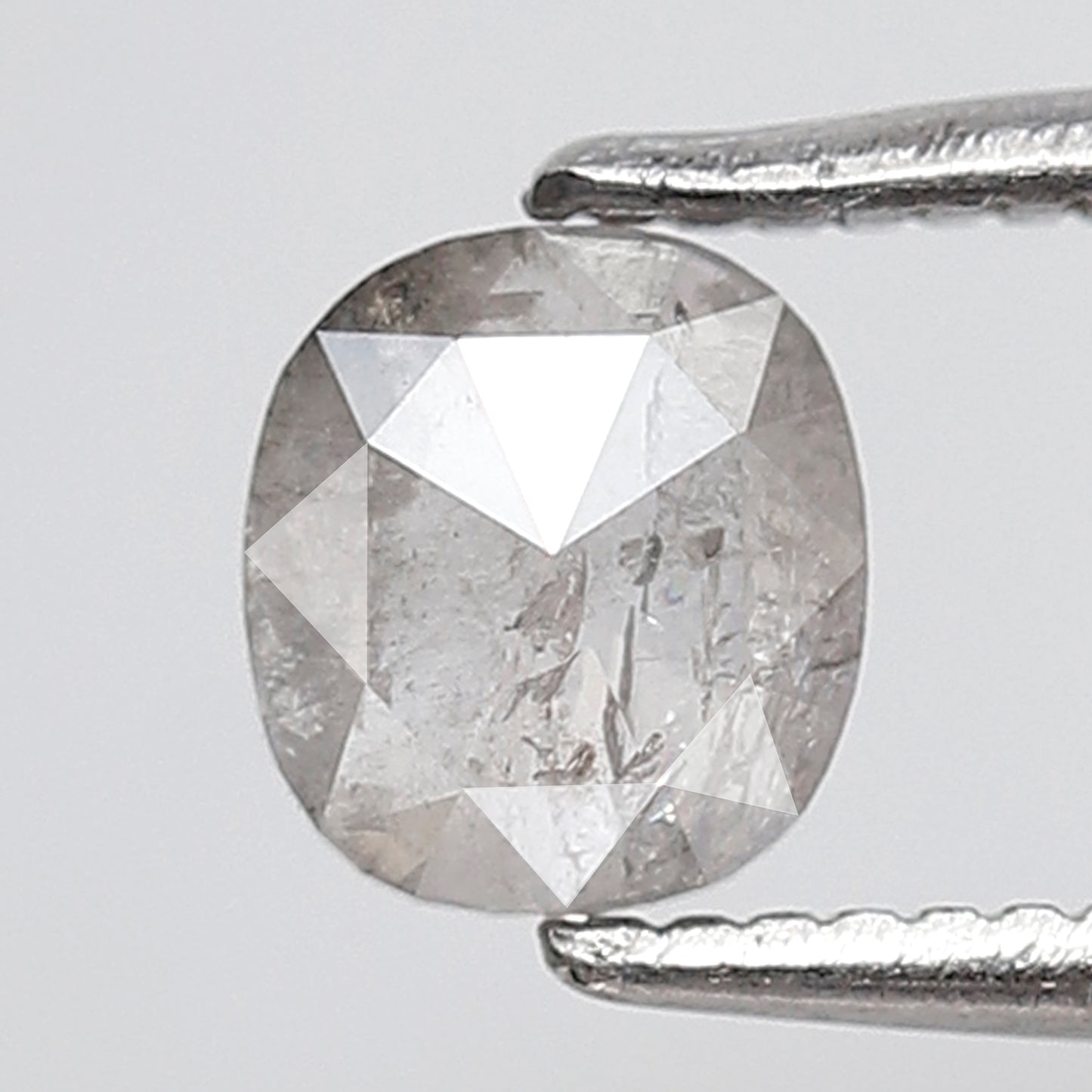 0.47 Ct 5 MM Oval Shape Natural Loose Diamond Misty White Color Salt and pepper Diamond