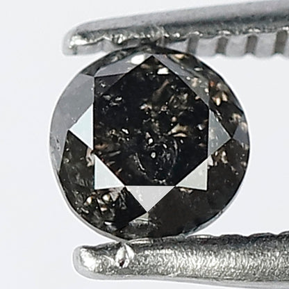 0.41 CT Splendid Black Grey I3 Clarity Salt and Pepper Diamond Made For Claw Prong Engagement Ring