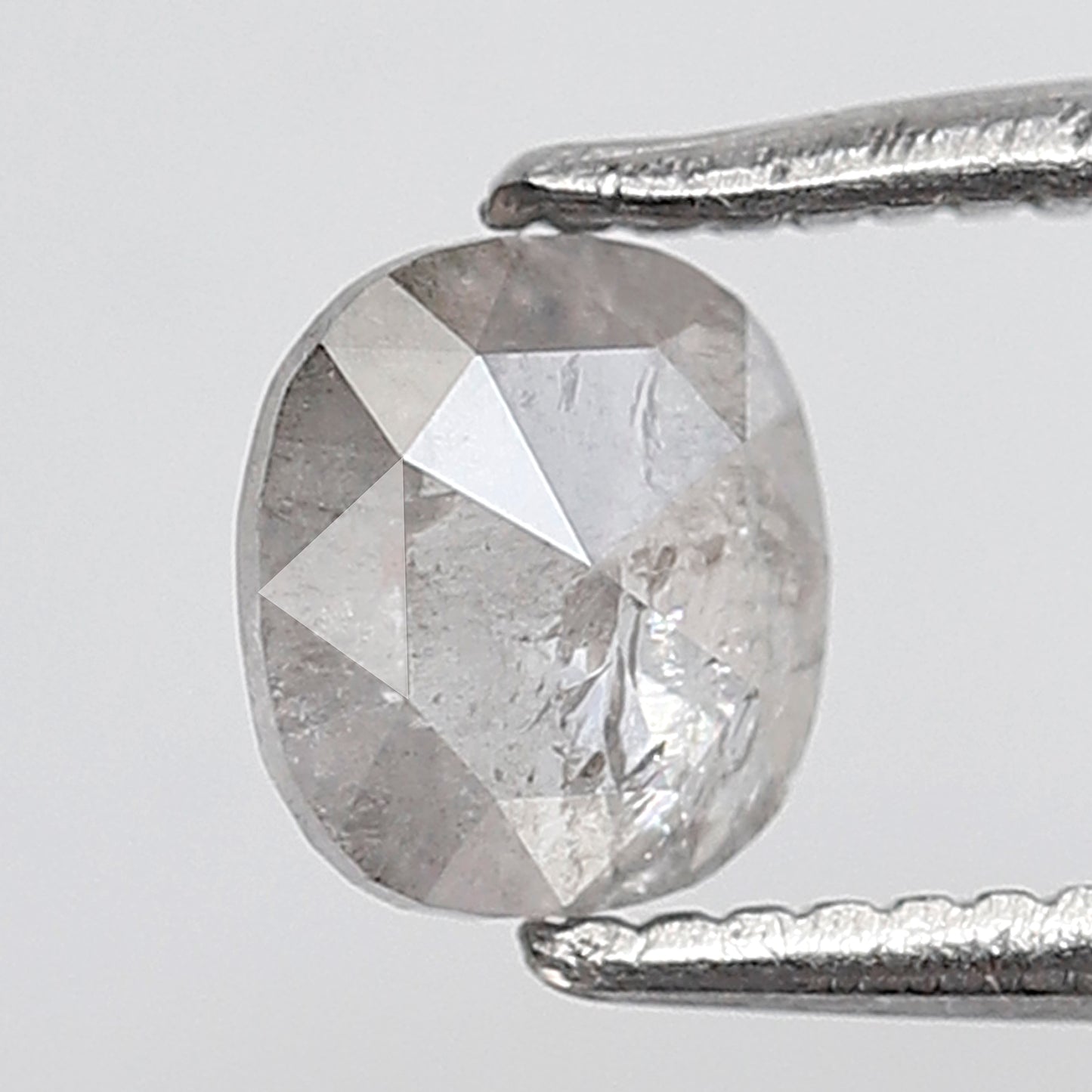 0.47 Ct 5 MM Oval Shape Natural Loose Diamond Misty White Color Salt and pepper Diamond