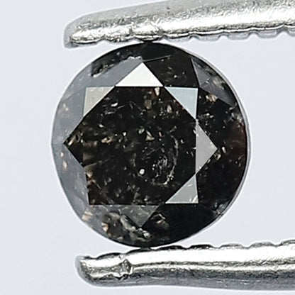 0.41 CT Splendid Black Grey I3 Clarity Salt and Pepper Diamond Made For Claw Prong Engagement Ring