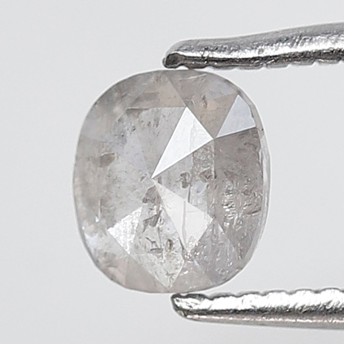 0.47 Ct 5 MM Oval Shape Natural Loose Diamond Misty White Color Salt and pepper Diamond