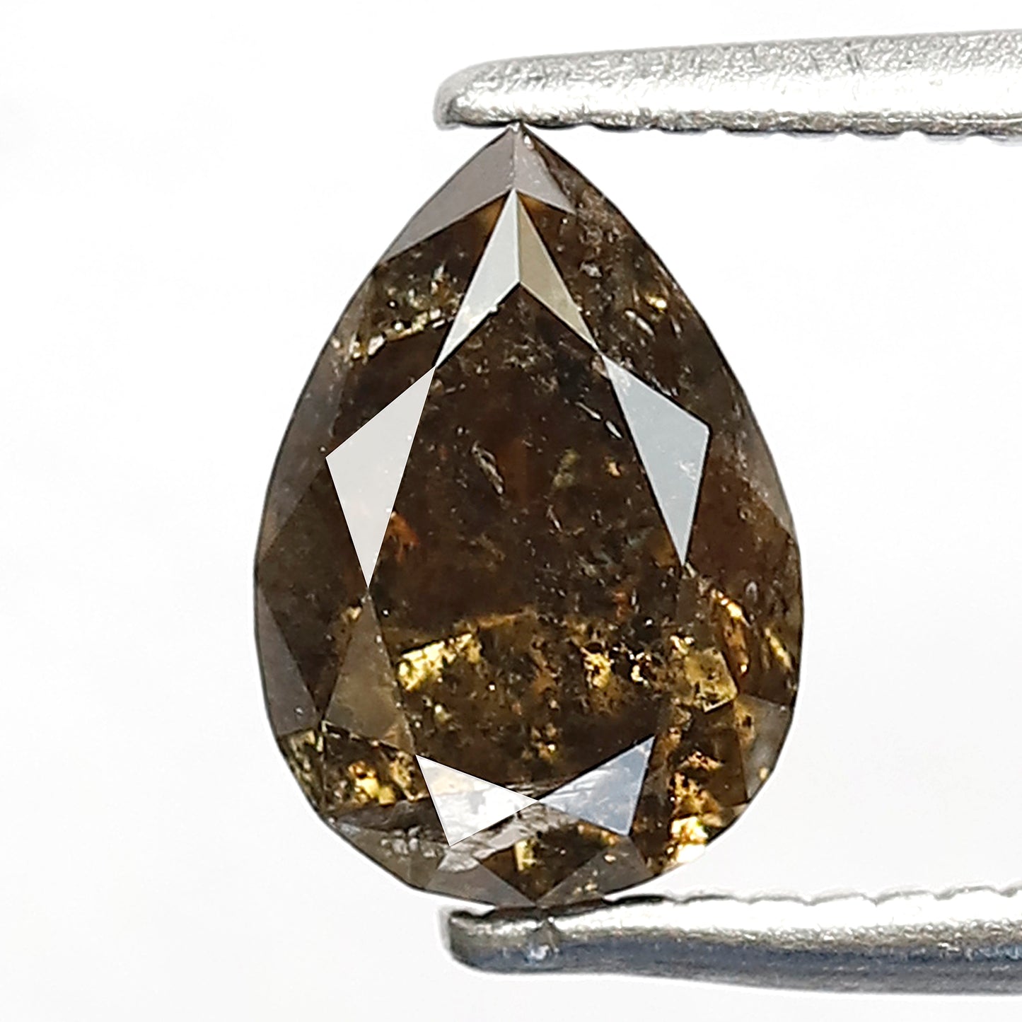 Pear Shape Salt and Pepper Diamond 1.04 CT | Natural Dark Green Loose Diamond for Ring