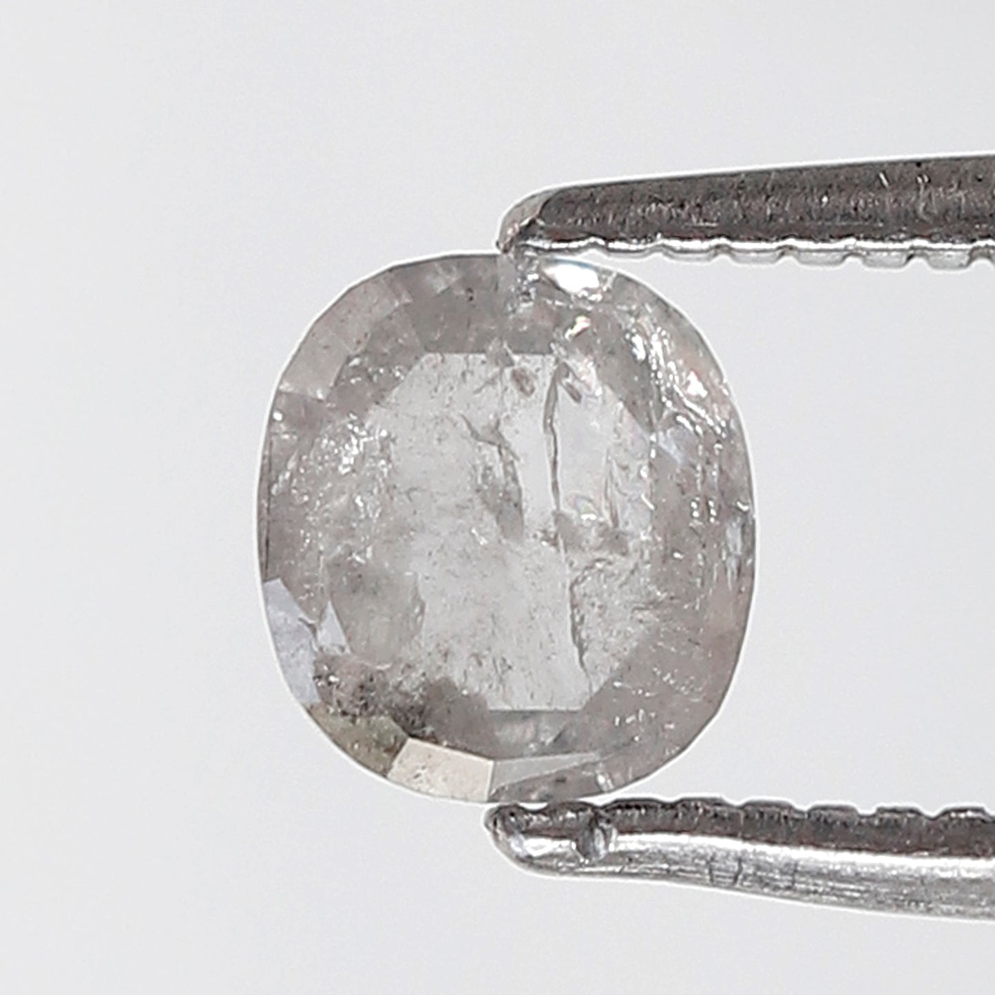0.47 Ct 5 MM Oval Shape Natural Loose Diamond Misty White Color Salt and pepper Diamond