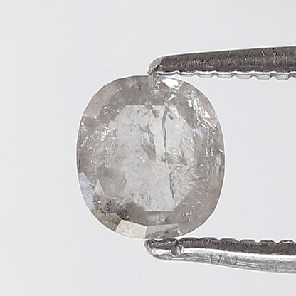 0.47 Ct 5 MM Oval Shape Natural Loose Diamond Misty White Color Salt and pepper Diamond