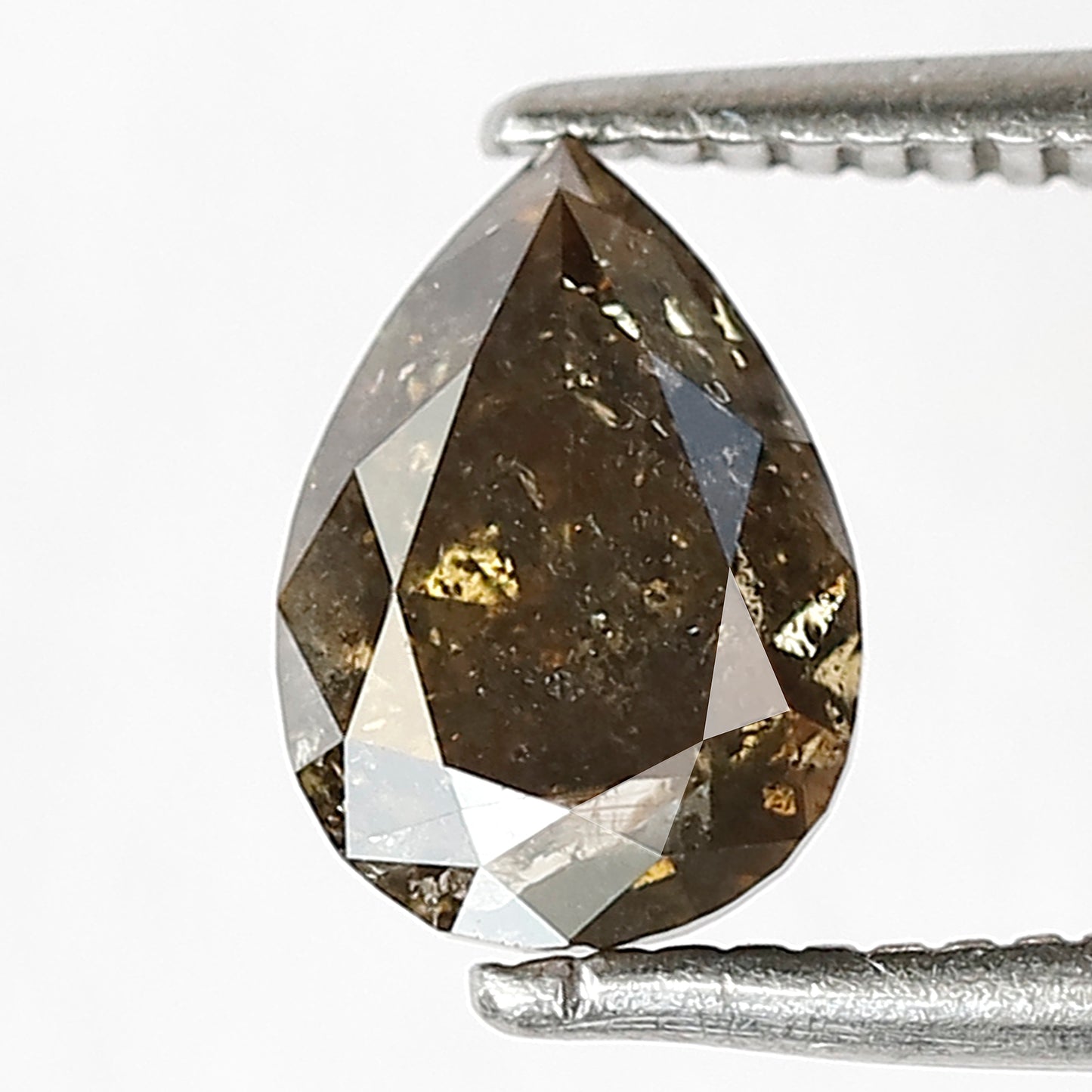 Pear Shape Salt and Pepper Diamond 1.04 CT | Natural Dark Green Loose Diamond for Ring