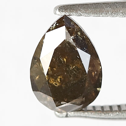 Pear Shape Salt and Pepper Diamond 1.04 CT | Natural Dark Green Loose Diamond for Ring