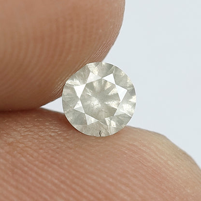 0.39 CT Round Brilliant Cut 4.7 x 4.7 MM Natural Grey Salt and Pepper Diamond Perfect For Making Handmade Ring