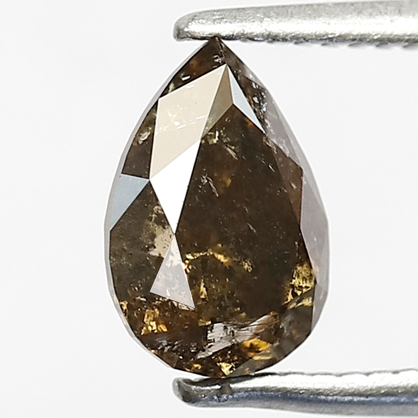Pear Shape Salt and Pepper Diamond 1.04 CT | Natural Dark Green Loose Diamond for Ring