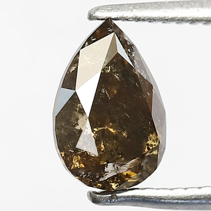 Pear Shape Salt and Pepper Diamond 1.04 CT | Natural Dark Green Loose Diamond for Ring