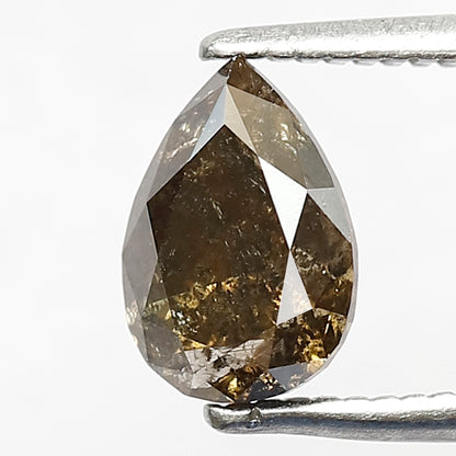 Pear Shape Salt and Pepper Diamond 1.04 CT | Natural Dark Green Loose Diamond for Ring