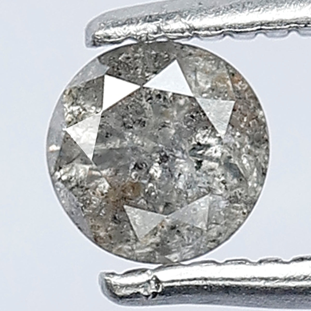 0.38 CT Salt and Pepper Brilliant Cut Grey Best I3 Clarity Round Shape Loose Ethically Sourced Natural Diamond