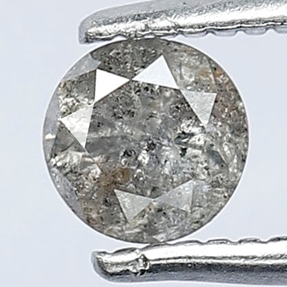 0.38 CT Salt and Pepper Brilliant Cut Grey Best I3 Clarity Round Shape Loose Ethically Sourced Natural Diamond