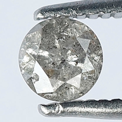 0.38 CT Salt and Pepper Brilliant Cut Grey Best I3 Clarity Round Shape Loose Ethically Sourced Natural Diamond