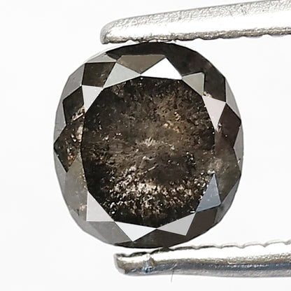 1.10 CT Gray Black Cushion Cut Diamond | Natural Salt and Pepper Loose Diamond 5.80 mm