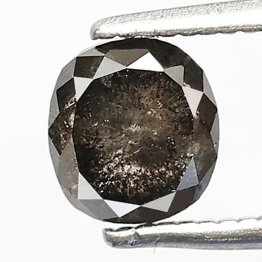 1.10 CT Gray Black Cushion Cut Diamond | Natural Salt and Pepper Loose Diamond 5.80 mm