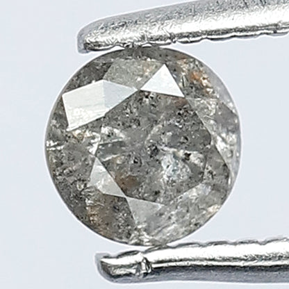 0.38 CT Salt and Pepper Brilliant Cut Grey Best I3 Clarity Round Shape Loose Ethically Sourced Natural Diamond