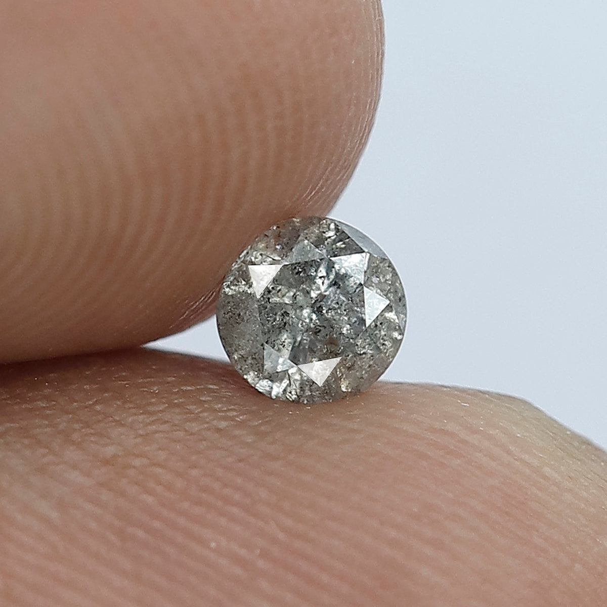 0.38 CT Salt and Pepper Brilliant Cut Grey Best I3 Clarity Round Shape Loose Ethically Sourced Natural Diamond