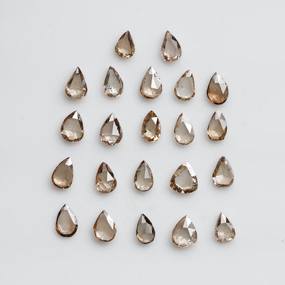 1.00 CT Pear Shape Champagne Rose cut Diamond Lot, 3 x 2 mm VS-SI Clarity Loose Diamonds For Making Ring and Jewelry