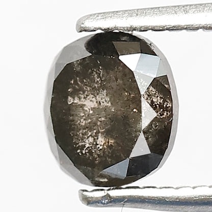 1.10 CT Gray Black Cushion Cut Diamond | Natural Salt and Pepper Loose Diamond 5.80 mm