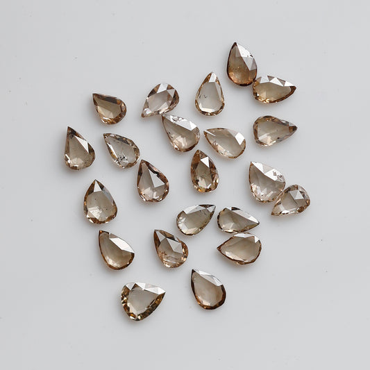1.00 CT Pear Shape Champagne Rose cut Diamond Lot, 3 x 2 mm VS-SI Clarity Loose Diamonds For Making Ring and Jewelry