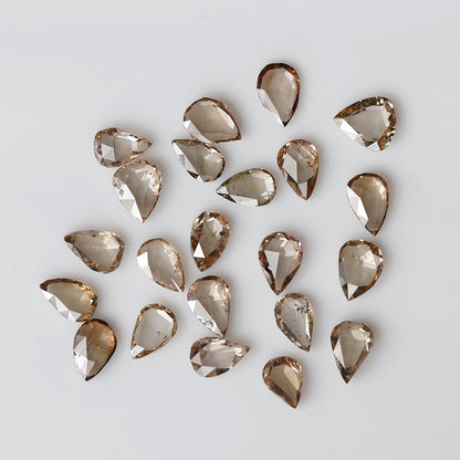 1.00 CT Pear Shape Champagne Rose cut Diamond Lot, 3 x 2 mm VS-SI Clarity Loose Diamonds For Making Ring and Jewelry