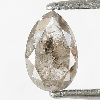 1.12 CT Pear Cut Salt and Pepper Diamond | Natural Gray Black Loose Diamond for Ring