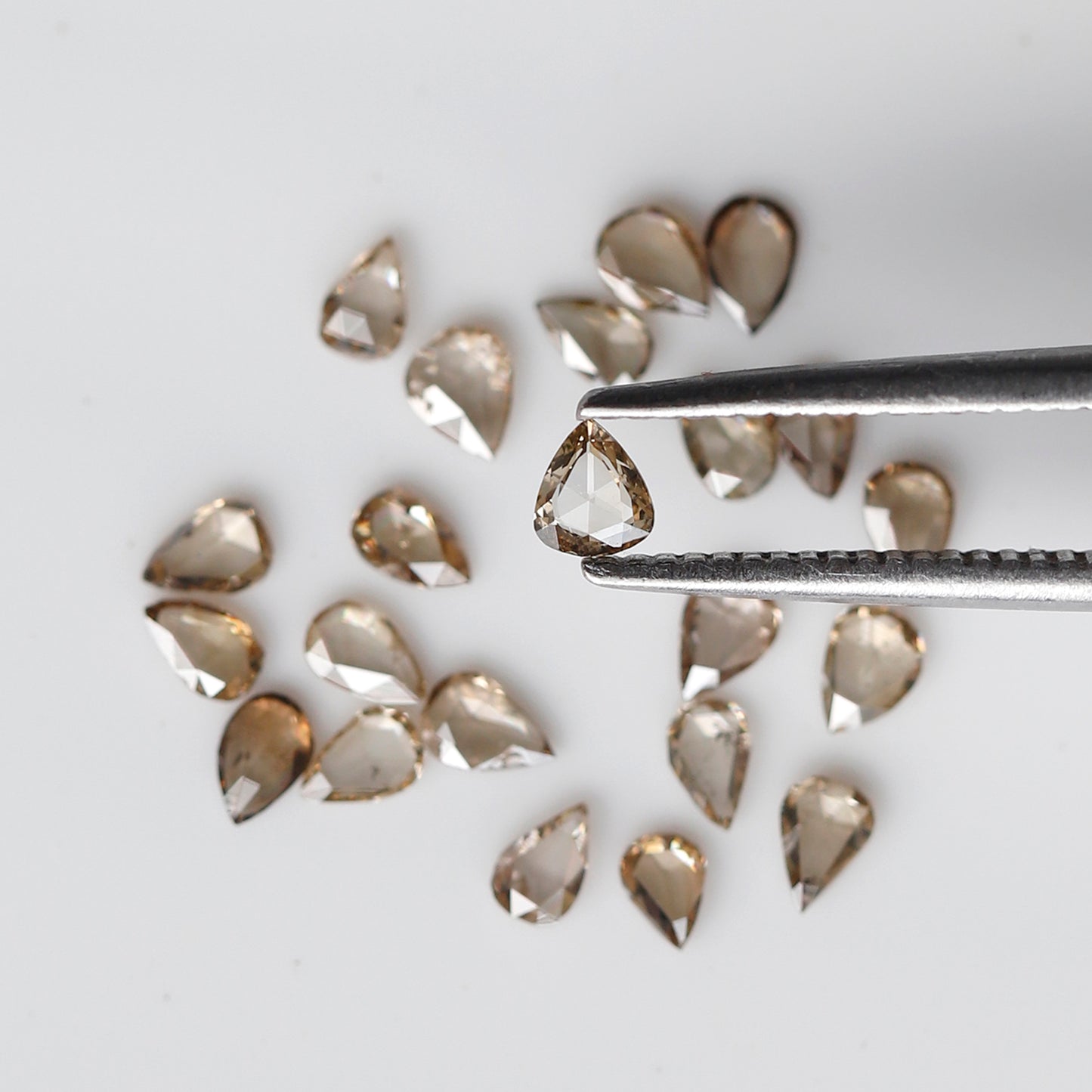 1.00 CT Pear Shape Champagne Rose cut Diamond Lot, 3 x 2 mm VS-SI Clarity Loose Diamonds For Making Ring and Jewelry