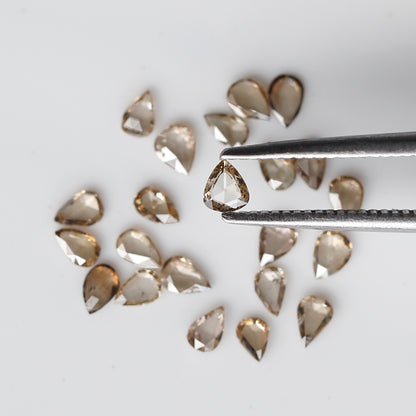 1.00 CT Pear Shape Champagne Rose cut Diamond Lot, 3 x 2 mm VS-SI Clarity Loose Diamonds For Making Ring and Jewelry