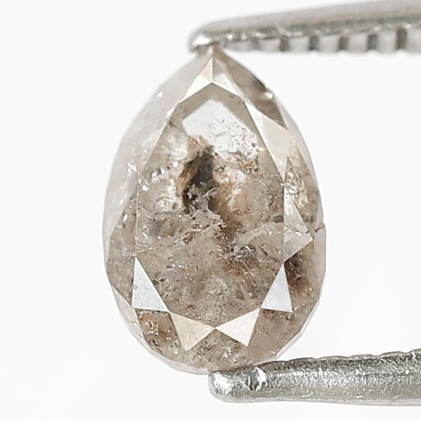 1.12 CT Pear Cut Salt and Pepper Diamond | Natural Gray Black Loose Diamond for Ring