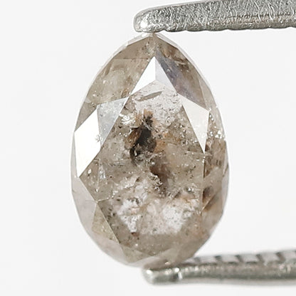 1.12 CT Pear Cut Salt and Pepper Diamond | Natural Gray Black Loose Diamond for Ring