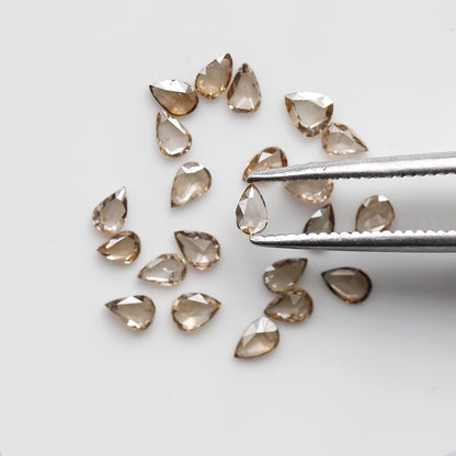 1.00 CT Pear Shape Champagne Rose cut Diamond Lot, 3 x 2 mm VS-SI Clarity Loose Diamonds For Making Ring and Jewelry