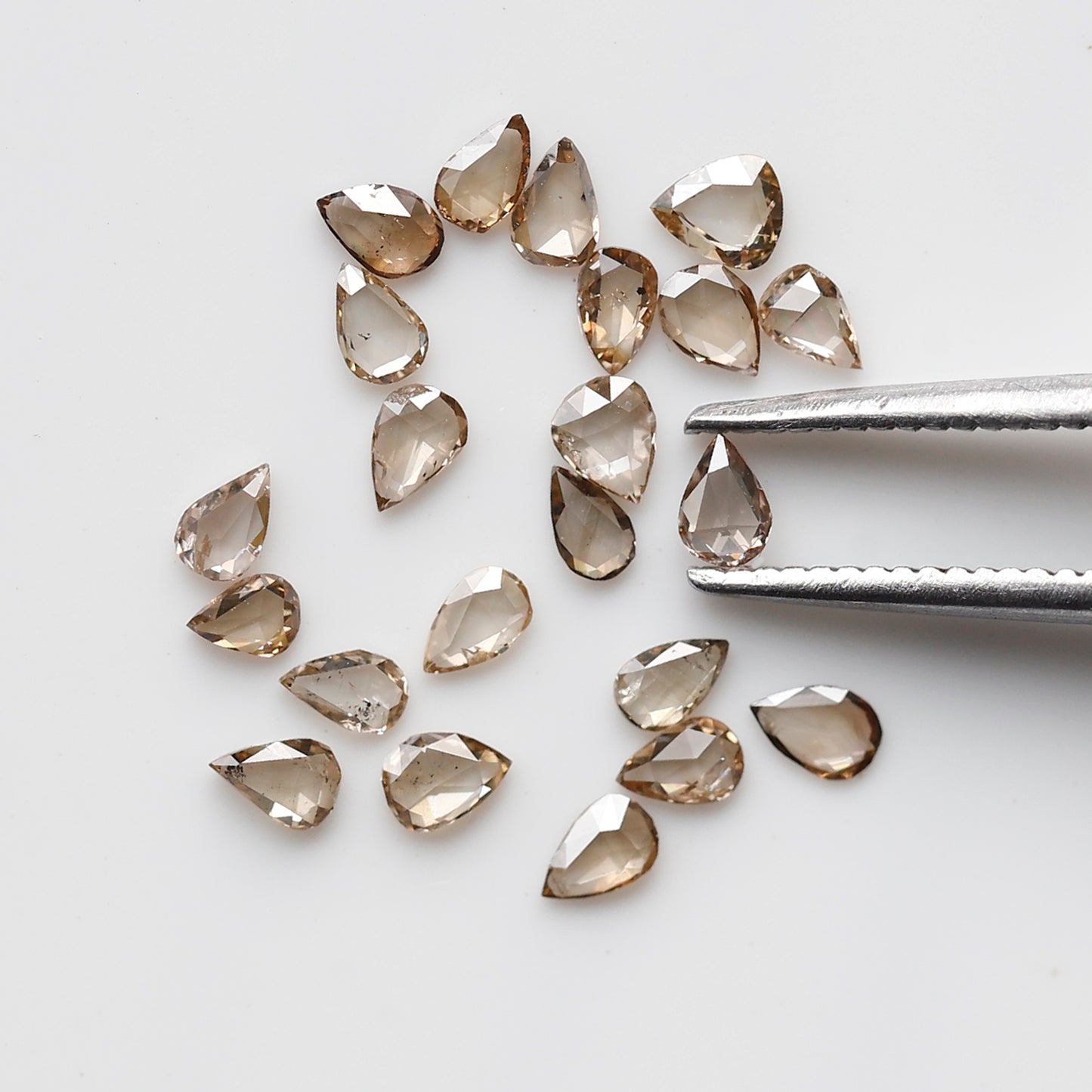 1.00 CT Pear Shape Champagne Rose cut Diamond Lot, 3 x 2 mm VS-SI Clarity Loose Diamonds For Making Ring and Jewelry