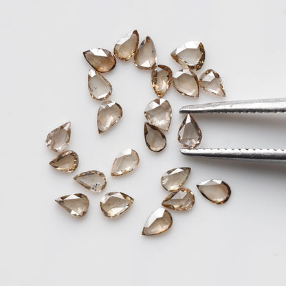 1.00 CT Pear Shape Champagne Rose cut Diamond Lot, 3 x 2 mm VS-SI Clarity Loose Diamonds For Making Ring and Jewelry