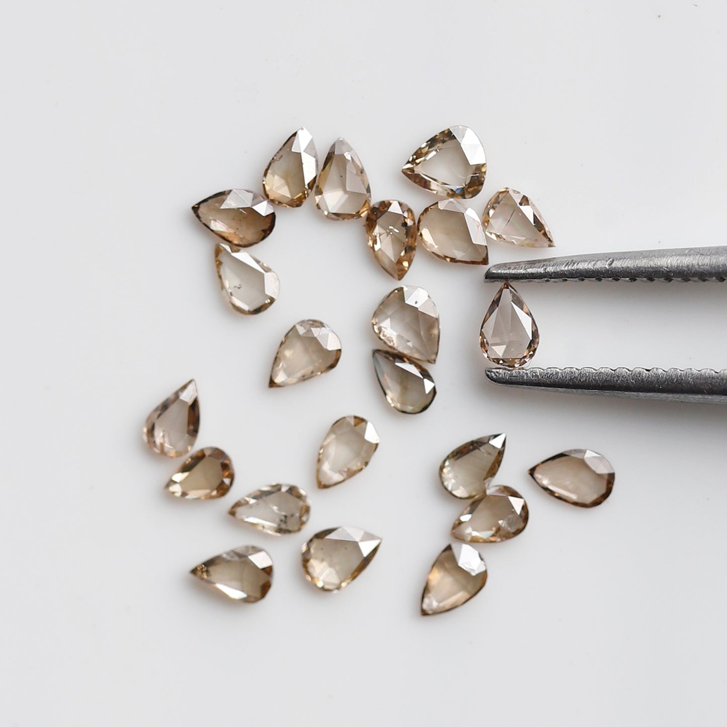 1.00 CT Pear Shape Champagne Rose cut Diamond Lot, 3 x 2 mm VS-SI Clarity Loose Diamonds For Making Ring and Jewelry