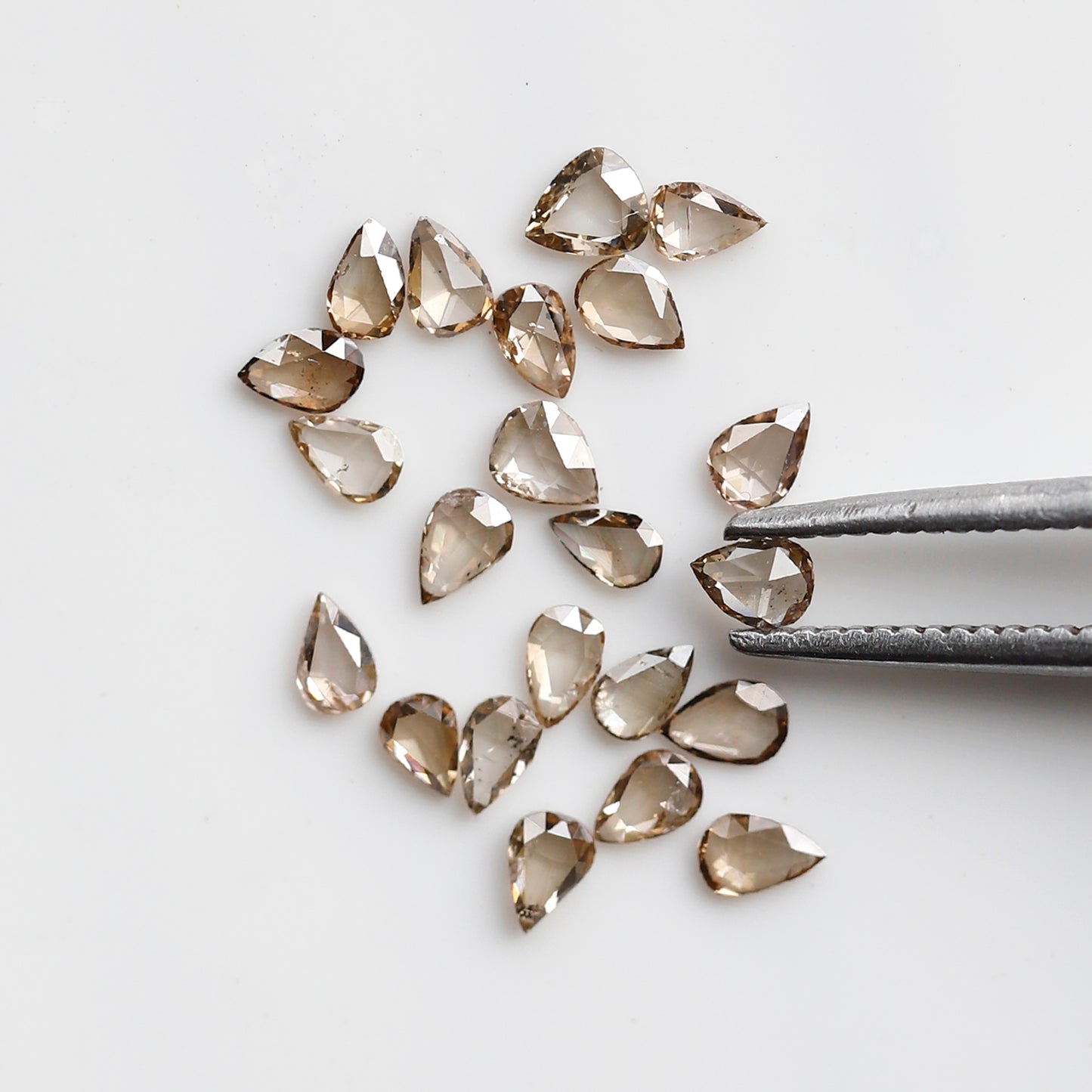 1.00 CT Pear Shape Champagne Rose cut Diamond Lot, 3 x 2 mm VS-SI Clarity Loose Diamonds For Making Ring and Jewelry