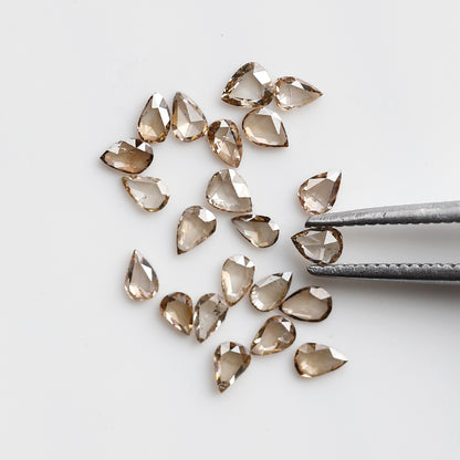 1.00 CT Pear Shape Champagne Rose cut Diamond Lot, 3 x 2 mm VS-SI Clarity Loose Diamonds For Making Ring and Jewelry