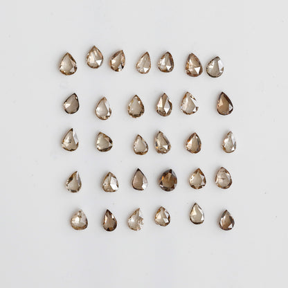 31 Pcs Pear Shape Rose Cut Diamonds, 1.02 Ct Total Champagne color VS-SI Natural Diamond Set for Jewelry