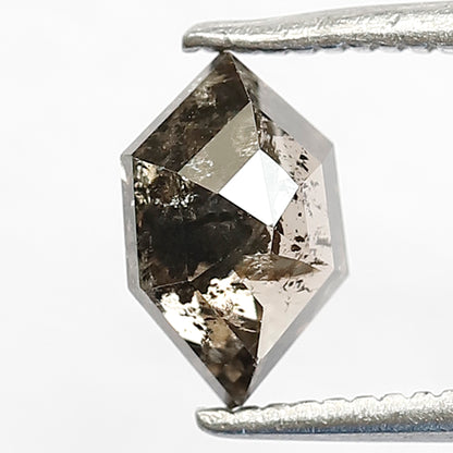 Natural 0.91 Carat Hexagon Salt & Pepper Diamond | Gray Black Loose Diamond 7.70 mm