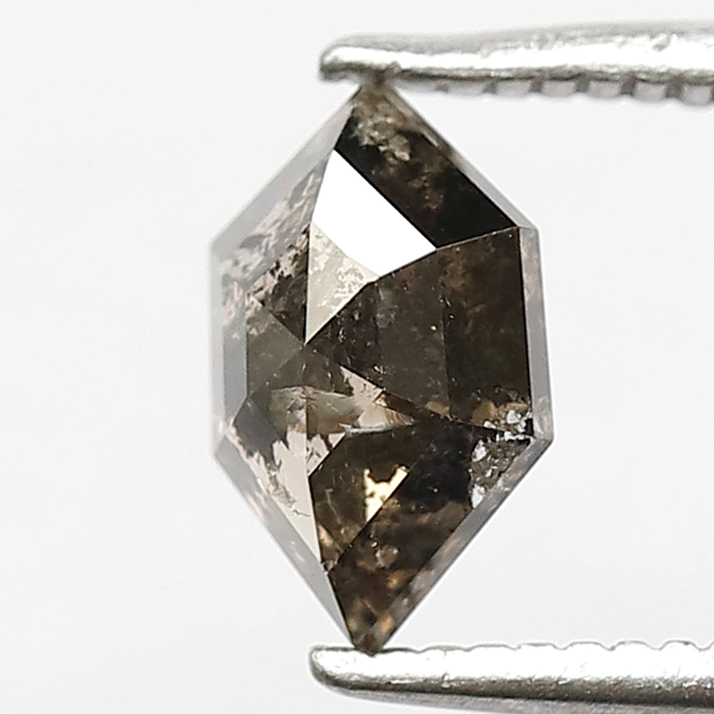 Natural 0.91 Carat Hexagon Salt & Pepper Diamond | Gray Black Loose Diamond 7.70 mm