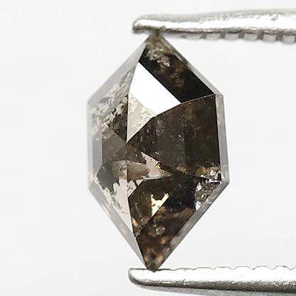 Natural 0.91 Carat Hexagon Salt & Pepper Diamond | Gray Black Loose Diamond 7.70 mm