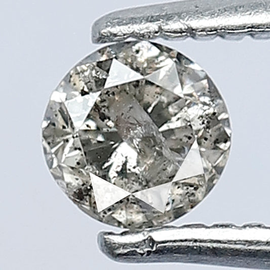 4 x 4 MM Natural Brownish 0.28 CT I3 Clarity Shining Faceted Round Brilliant Cut Loose Salt and Pepper Diamond