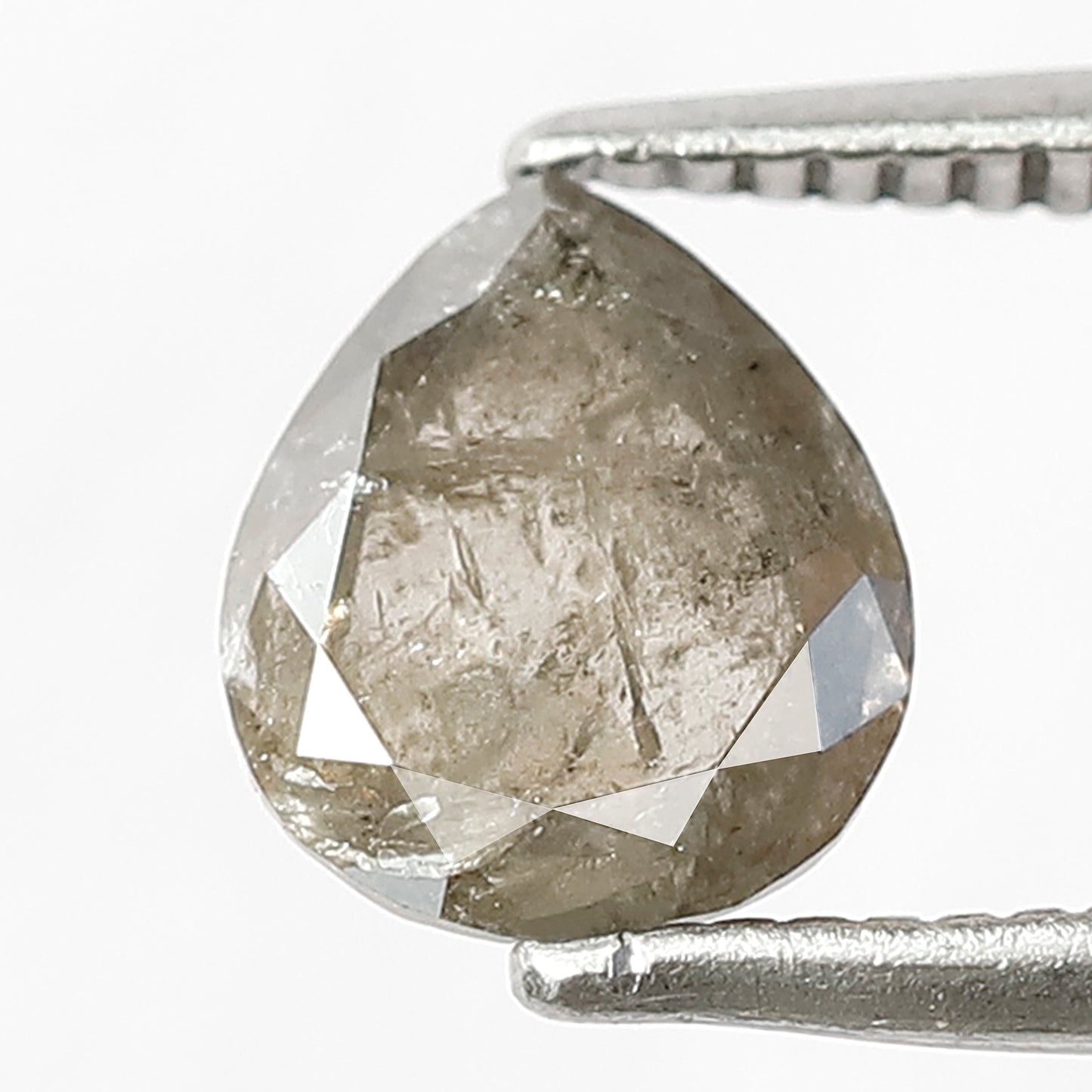 0.93 CT Pear Shape Salt and Pepper Diamond | Natural Gray Black Loose Diamond | 7×6 mm Pear Diamond