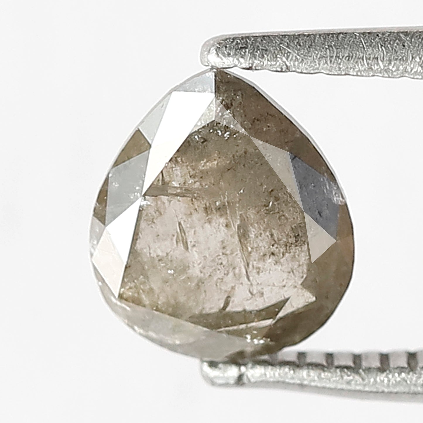 0.93 CT Pear Shape Salt and Pepper Diamond | Natural Gray Black Loose Diamond | 7×6 mm Pear Diamond