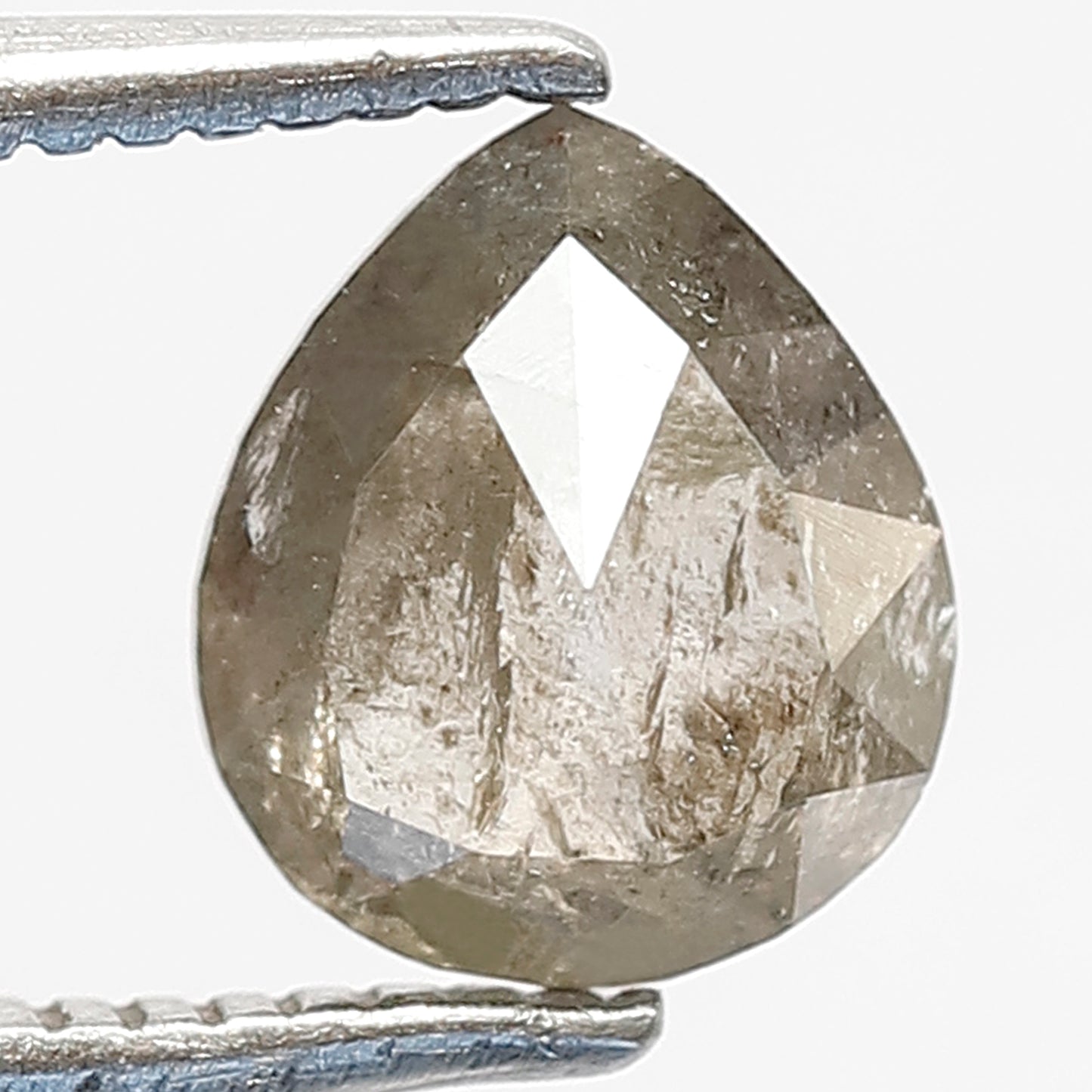 0.93 CT Pear Shape Salt and Pepper Diamond | Natural Gray Black Loose Diamond | 7×6 mm Pear Diamond