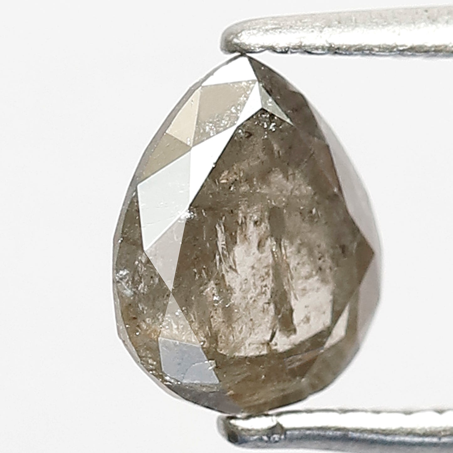 0.93 CT Pear Shape Salt and Pepper Diamond | Natural Gray Black Loose Diamond | 7×6 mm Pear Diamond