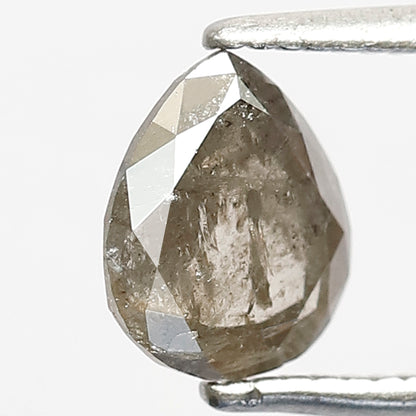 0.93 CT Pear Shape Salt and Pepper Diamond | Natural Gray Black Loose Diamond | 7×6 mm Pear Diamond