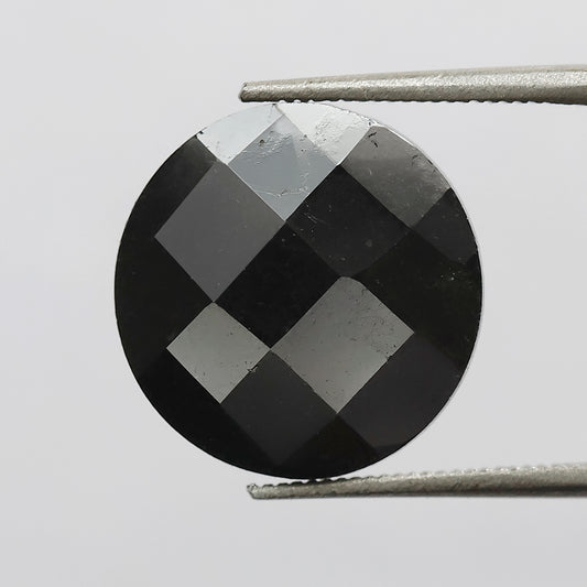 3.43 CT 12.90 MM Round Rose Cut Diamond Loose Black Color Diamond For Engagement Ring