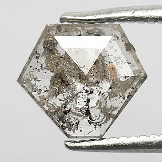 1.15 CT Geometric Shape Stunning Grey Black Salt and Pepper Diamond Perfect For Making Vintage Bespoke Jewelry