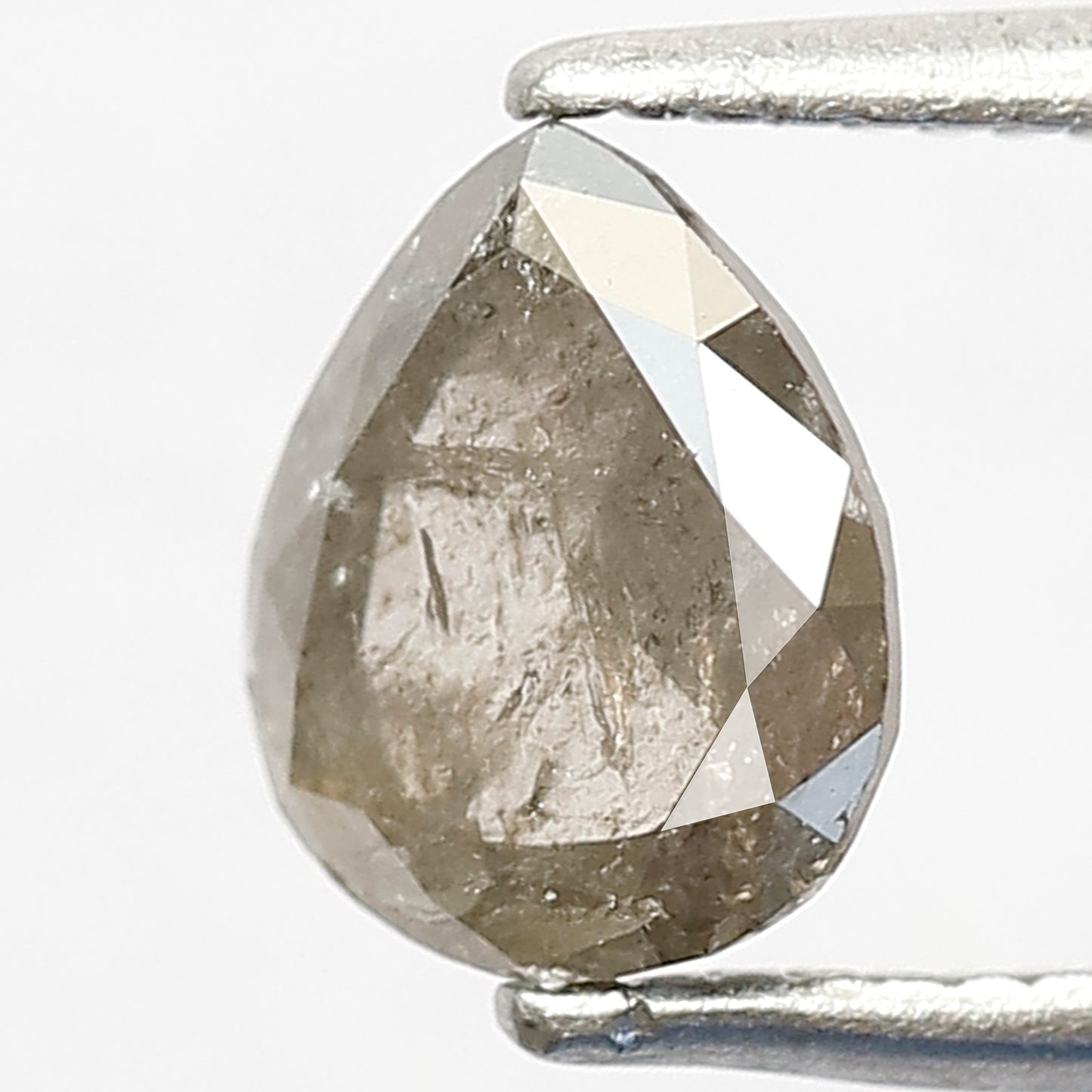 0.93 CT Pear Shape Salt and Pepper Diamond | Natural Gray Black Loose Diamond | 7×6 mm Pear Diamond