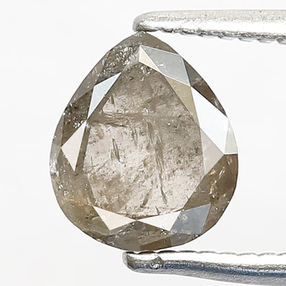 0.93 CT Pear Shape Salt and Pepper Diamond | Natural Gray Black Loose Diamond | 7×6 mm Pear Diamond